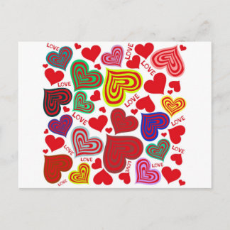 Cartão Postal amor - corações e amor