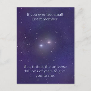 Cartão Postal Amor Cósmico Duas Estrelas Juntas no Universo