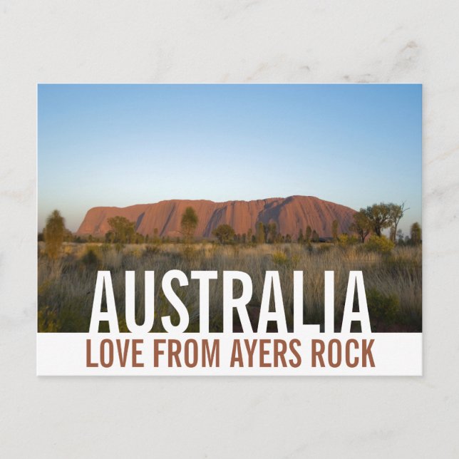 Cartão Postal Amor Da Austrália Ayers Rock Uluru (Frente)