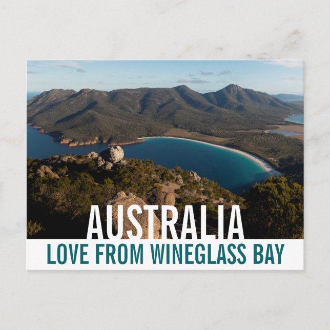 Cartão Postal Amor da Austrália Baía Wineglass da Tasmânia (Frente)
