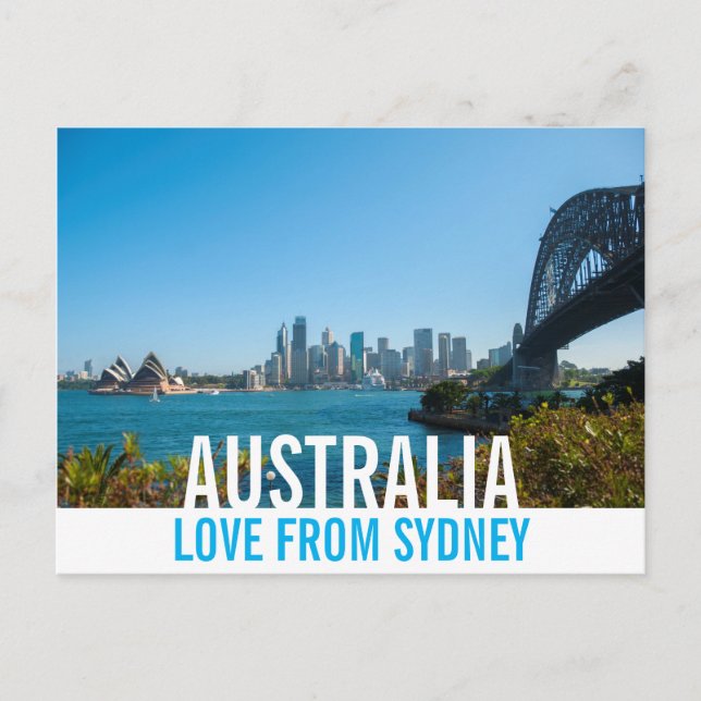 Cartão Postal Amor da Austrália Ponte da Ópera de Sydney Harbour (Frente)