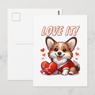 Cartão Postal Amor de Corgi Fofo