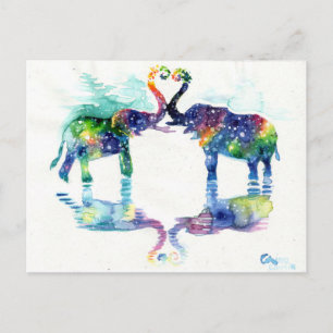 Cartão Postal Amor de elefante
