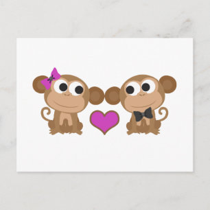 Cartão Postal Amor De Macaco Bonito