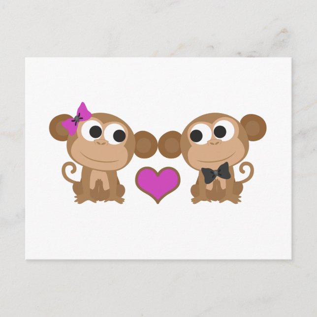 Cartão Postal Amor De Macaco Bonito (Frente)