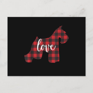 Cartão Postal amor de mãe schnauzer xadrez de búfalo