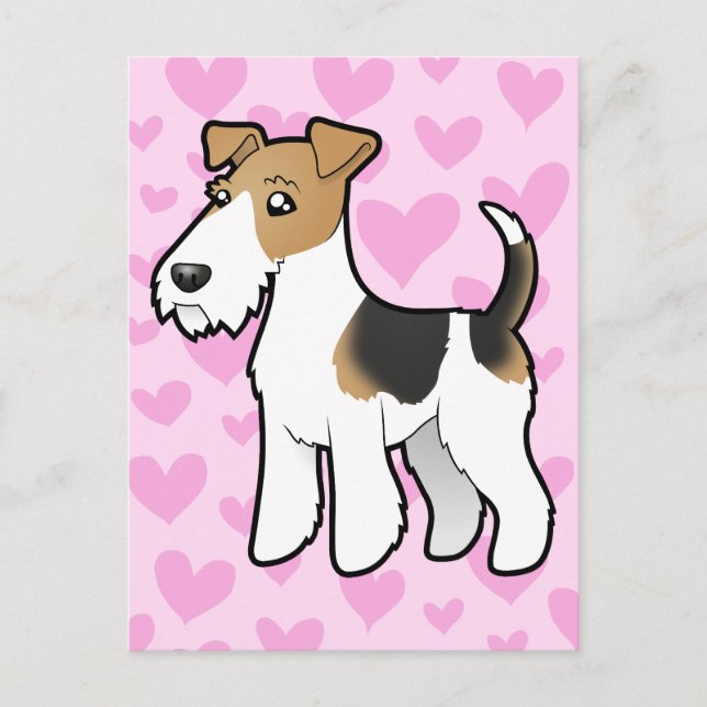 Cartão Postal Amor de Wire Fox Terrier (Frente)