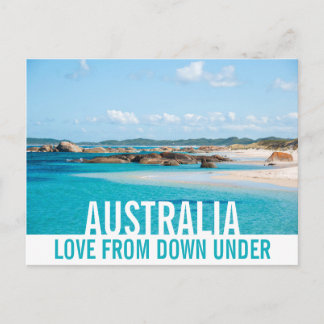 Cartão Postal Amor Do Paraíso Da Paisagem Na Praia Da Austrália