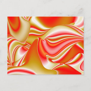 Cartão Postal Amor e Abstrato 3D Rainbowart Dourado