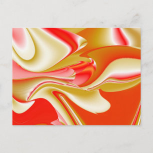Cartão Postal Amor e Abstrato 3D Rainbowart Dourado