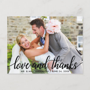 Cartão Postal Amor e Agradecimento Casamento Moderno Sr. e Sra.