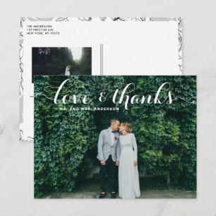Cartão Postal Amor e Agradecimento Foto com Letra de Forma Capri