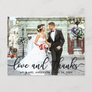 Cartão Postal Amor e Agradecimento Foto Moderno de Casamento Obr