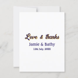 Cartão Postal Amor e agradecimentos nome do casal data roxo lara