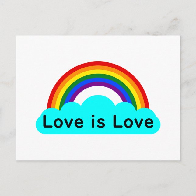 Cartão Postal Amor é Amor - Cartão-postal LGBT Rainbow (Frente)
