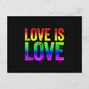 Cartão Postal Amor é Amor Comunidade LGBT Arco-Íris Amor LGBT