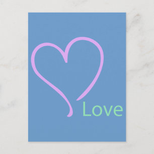 Cartão Postal Amor e Coração Simples