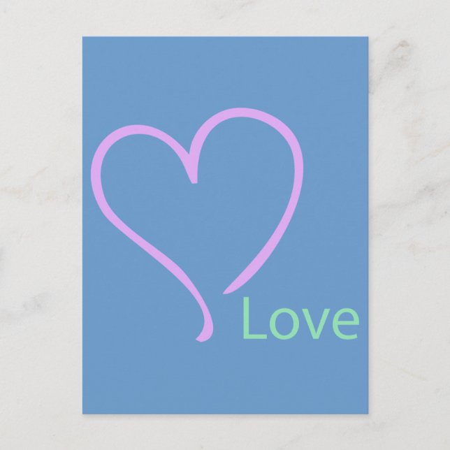 Cartão Postal Amor e Coração Simples (Frente)