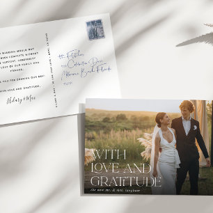 Cartão Postal Amor e gratidão Foto De Casamento Obrigado
