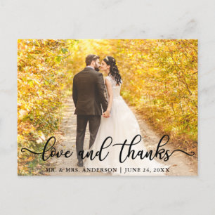 Cartão Postal Amor e Gratidão Moderno e Elegante   Foto de Casam