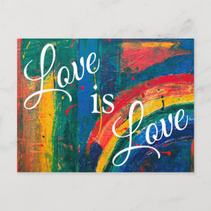 Cartão Postal Amor é LGBT+ Orgulho Arco-Íris