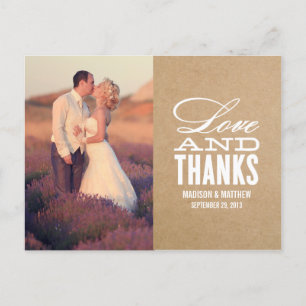 CARTÃO POSTAL AMOR E OBRIGADO WEDDING DOS OBRIGADOS %PIPE% VOCÊ