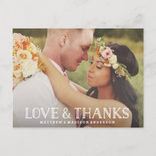 Cartão Postal Amor e Obrigados Boho Cartaz de casamento Obriga