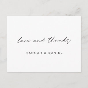 Cartão Postal Amor e Obrigados Casamento Simples Obrigado 