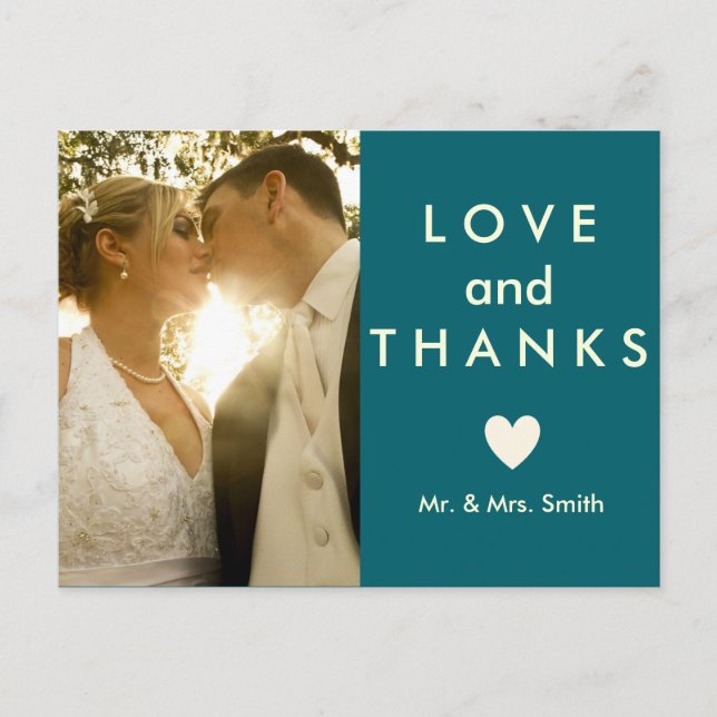 Cartão Postal Amor e Obrigados Obrigado (Frente)