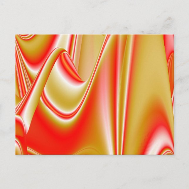 Cartão Postal Amor e Ouro Abstrato 3D Arco-íris (Frente)
