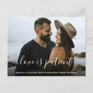 Cartão Postal Amor é Patient Elegante Postponement PHOTO Weddin