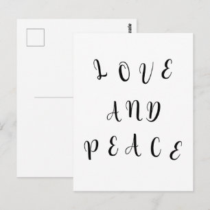 Cartão Postal Amor e Paz Fofo
