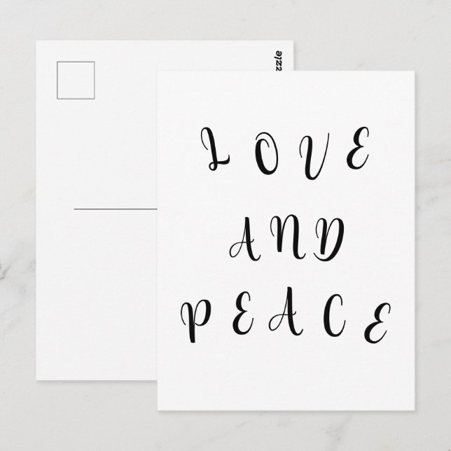 Cartão Postal Amor e Paz Fofo (Frente/Verso)