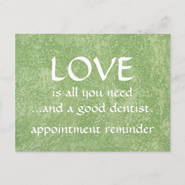 Cartão Postal Amor E Um Bom Dentista (Frente)