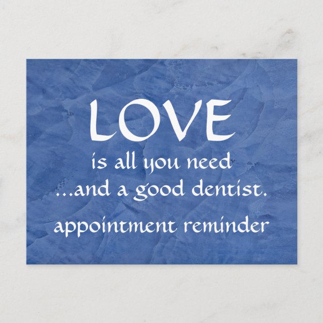 Cartão Postal Amor E Um Bom Dentista (Frente)