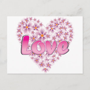 Cartão Postal Amor e Visitas Rosa
