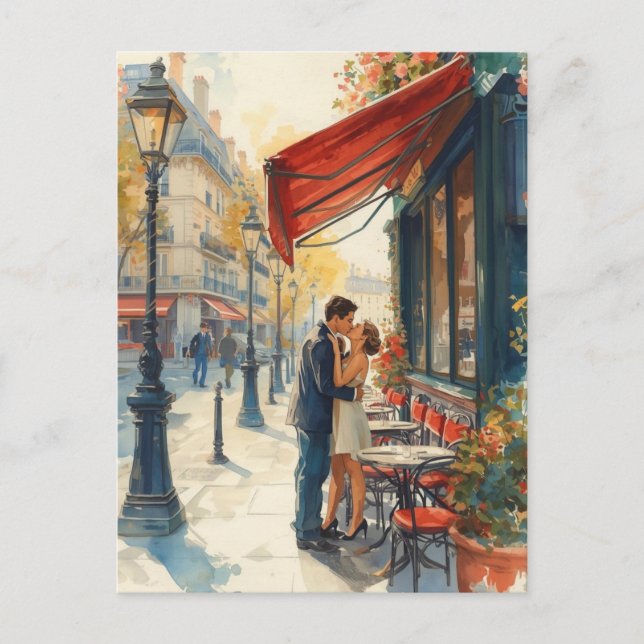 Cartão Postal Amor em Paris (Frente)