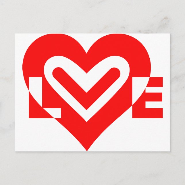 Cartão Postal Amor em Vermelho (Frente)
