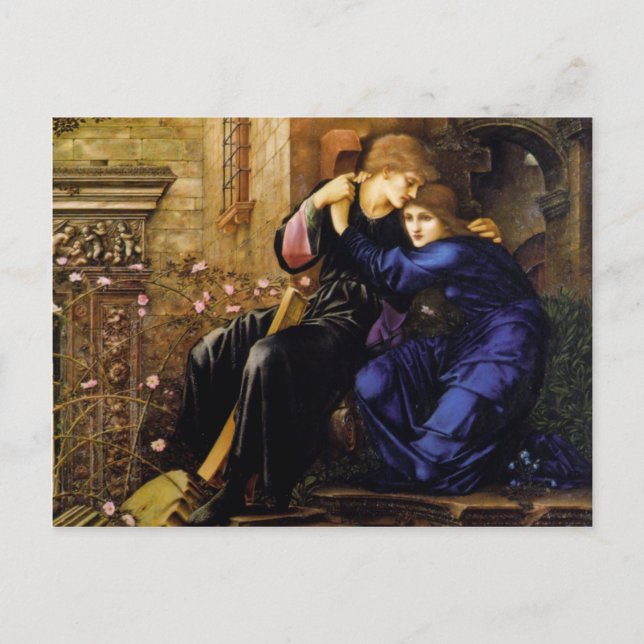 Cartão Postal Amor entre as ruínas - Edward Burne-Jones (Frente)