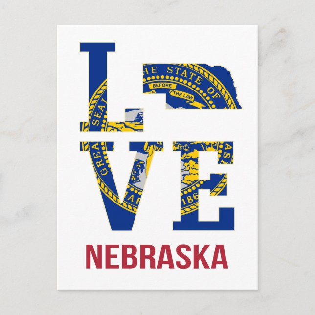 Cartão Postal Amor Estatal De Nebraska USA (Frente)