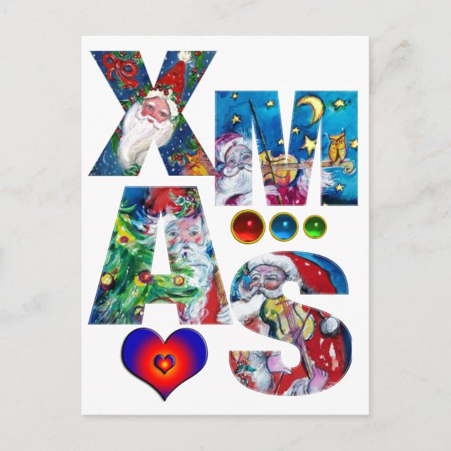 CARTÃO POSTAL AMOR FESTA XMAS DE PAPAIS NOEIS MUSICAIS (Frente)