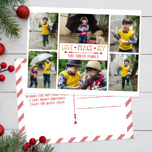 Cartão Postal Amor Festivo, Paz, Alegria   Seis imagens