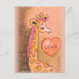 Cartão Postal amor Girafa