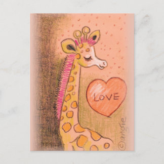 Cartão Postal amor Giraffe