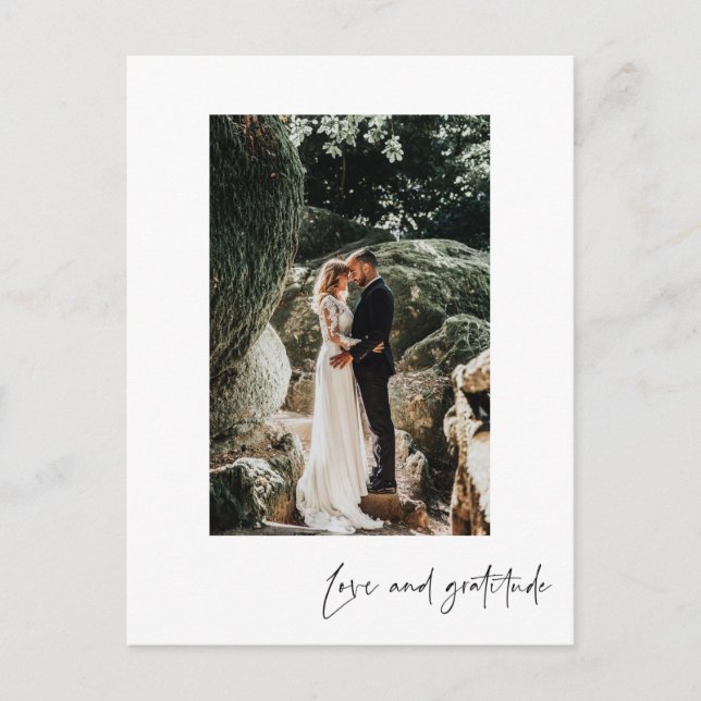 Cartão Postal Amor Gratidão Foto Vertical Obrigado Cartão-Postal (Frente)