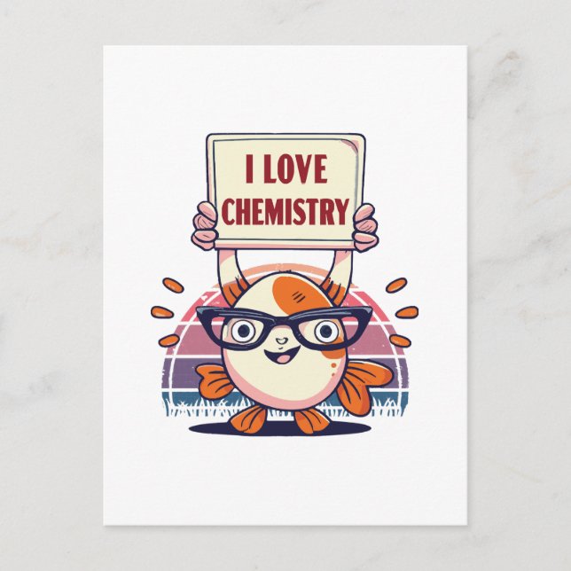 Cartão Postal Amor Guppies e Química (Frente)