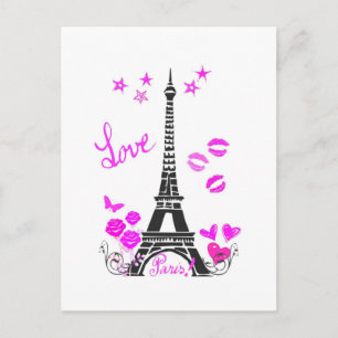 CARTÃO POSTAL AMOR IMPRESSÃO DE TORRE EIFFEL PARIS