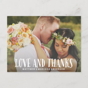 Cartão Postal Amor jovem   Cartaz de casamento Obrigado