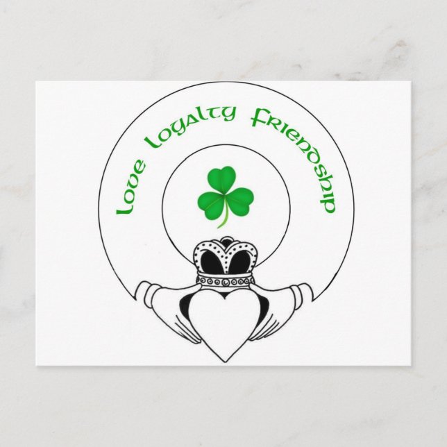 Cartão Postal Amor, Lealdade, Amizade Claddah (Frente)