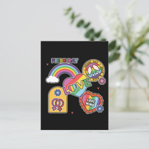 Cartão Postal Amor. LGBT+Orgulho. Dia do Orgulho. Ama arco-íris.